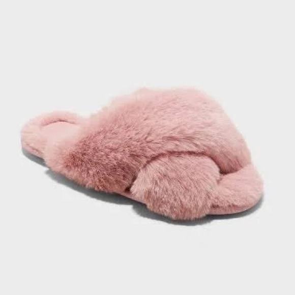 Women's Pink Cross Slide Slipper